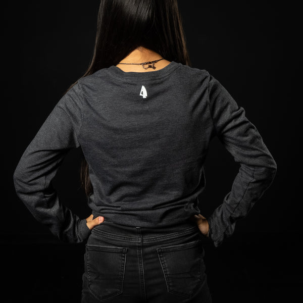 FAITH OVER FEAR (HEATHER CHARCOAL LONG SLEEVE T-SHIRT)