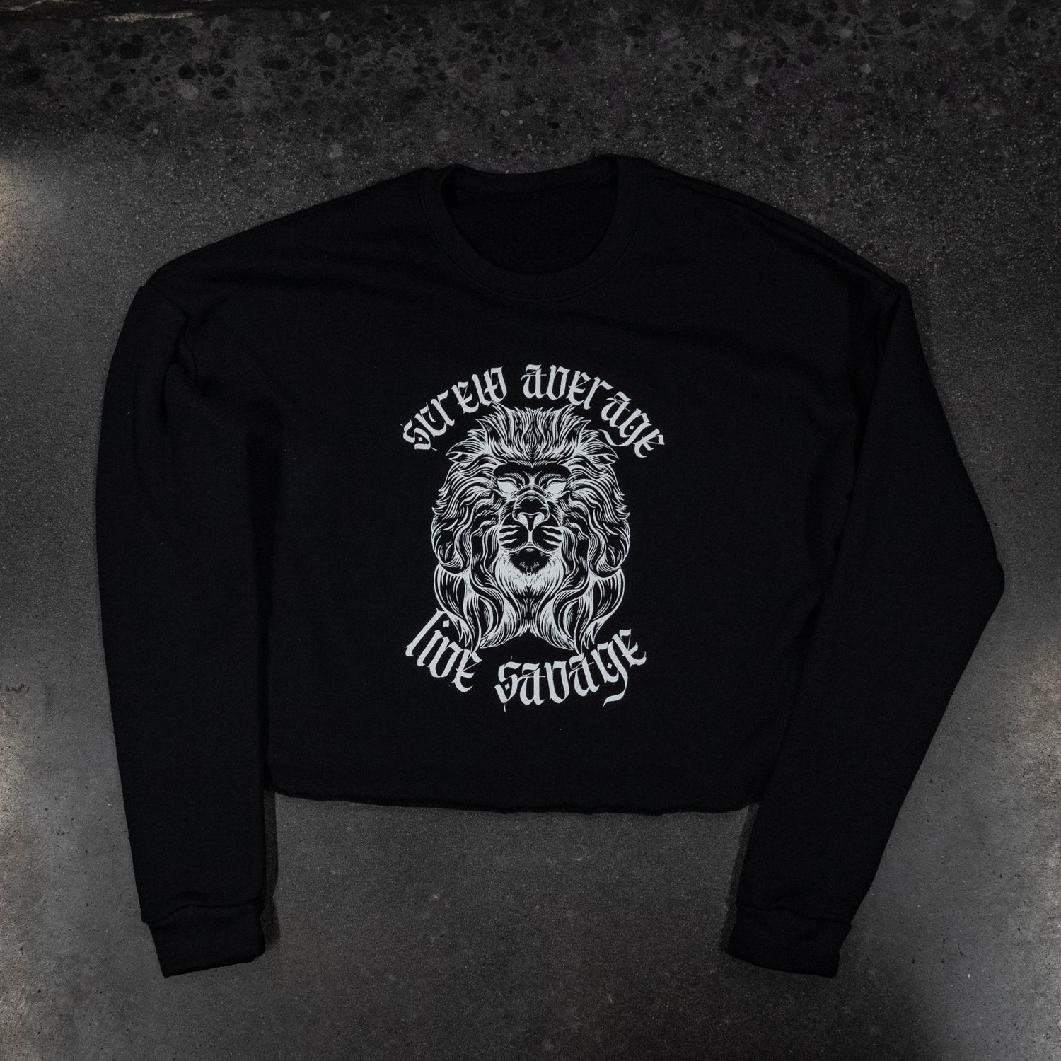 SCREW AVERAGE, LIVE SAVAGE (BLACK CROP-TOP)