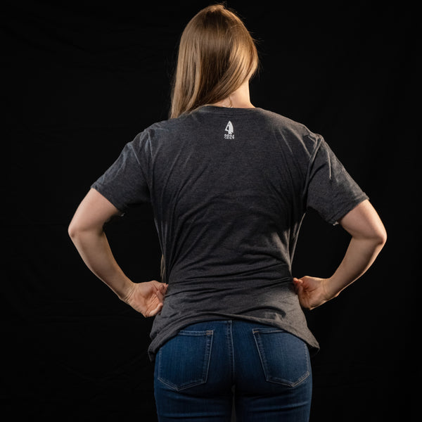 DISCIPLINE DICTATES DESTINY (FEMALE FONT)(CHARCOAL GREY T-SHIRT)