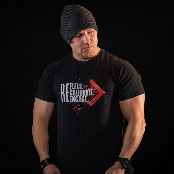 REFLECT, RECALIBRATE, RE-ENGAGE (BLACK T-SHIRT)