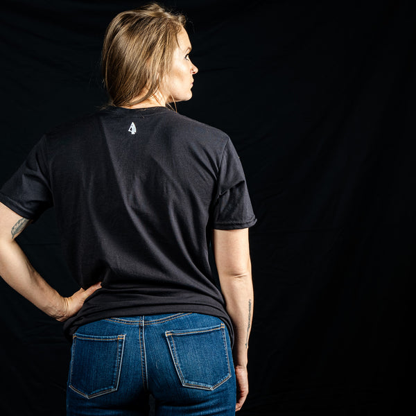 DISCIPLINE DICTATES DESTINY (FEMALE FONT) (BLACK T-SHIRT)