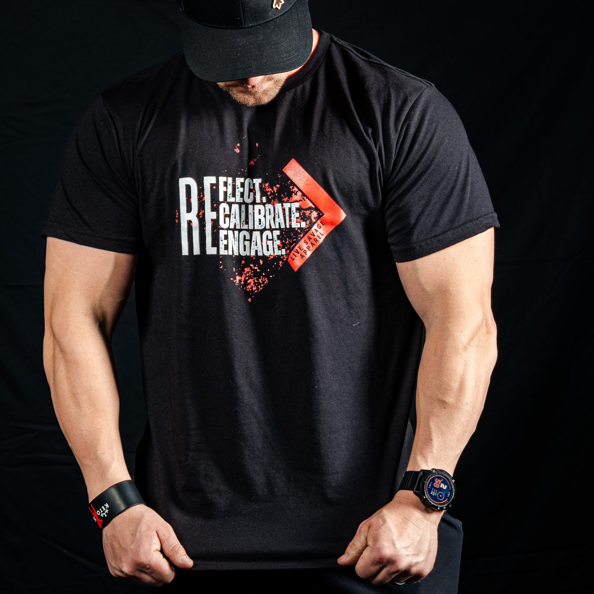 REFLECT, RECALIBRATE, RE-ENGAGE (BLACK T-SHIRT)