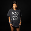 FAITH OVER FEAR (HEATHER CHARCOAL WITH WHITE INK T-SHIRT)