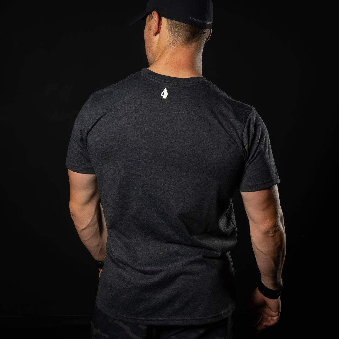 FAITH OVER FEAR (HEATHER CHARCOAL WITH WHITE INK T-SHIRT)