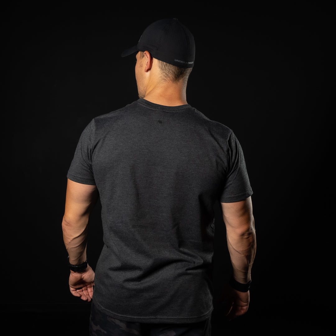 FAITH OVER FEAR (HEATHER CHARCOAL WITH BLACK INK T-SHIRT)