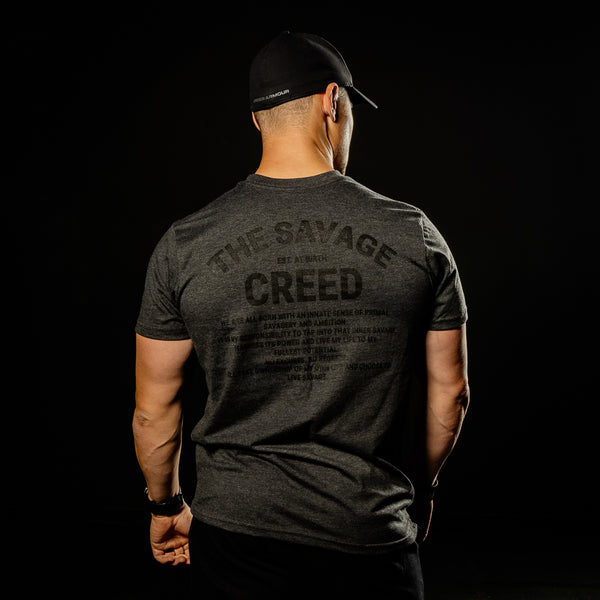 SAVAGE CREED (HEATHER CHARCOAL WITH BLACK INK T-SHIRT)